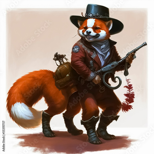 fox cowboy with a gun