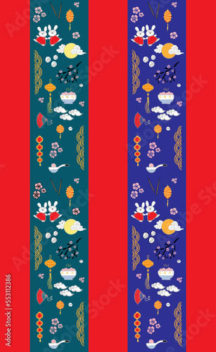 Seamless border pattern of Chinese style design elements