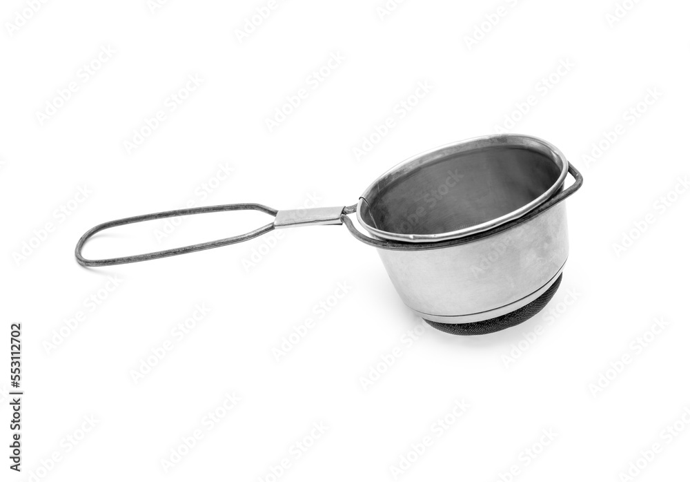 Old tea or milk strainer on isolated background Old tea or milk strainer on isolated background