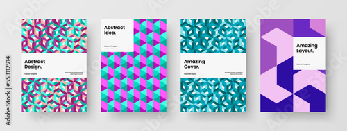 Isolated brochure vector design template composition. Abstract geometric shapes handbill concept bundle.