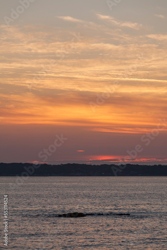 夕日 夕焼け オレンジ 日本海 日本