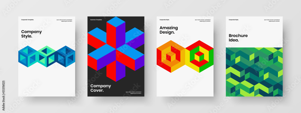 Amazing banner design vector layout collection. Minimalistic geometric shapes brochure concept composition.