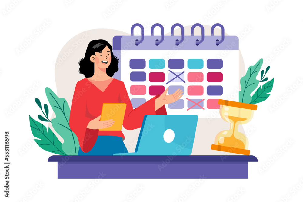 Businesswoman Doing Calendar Management Businesswoman Doing Calendar Management