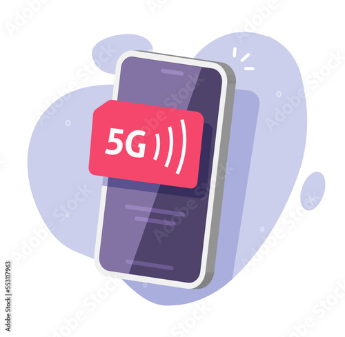 5g cell phone 3d concept vector banner or cellphone smartphone device with fifth generation sim card network technology graphic illustration, cellular telephone digital tech icon image clipart