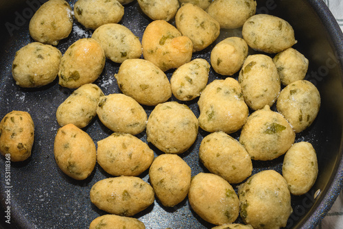 Traditional Neapolitan Zeppoline Crumpets With Seaweed photo