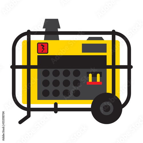 Generator in yellow color. Powerful and easy energy.