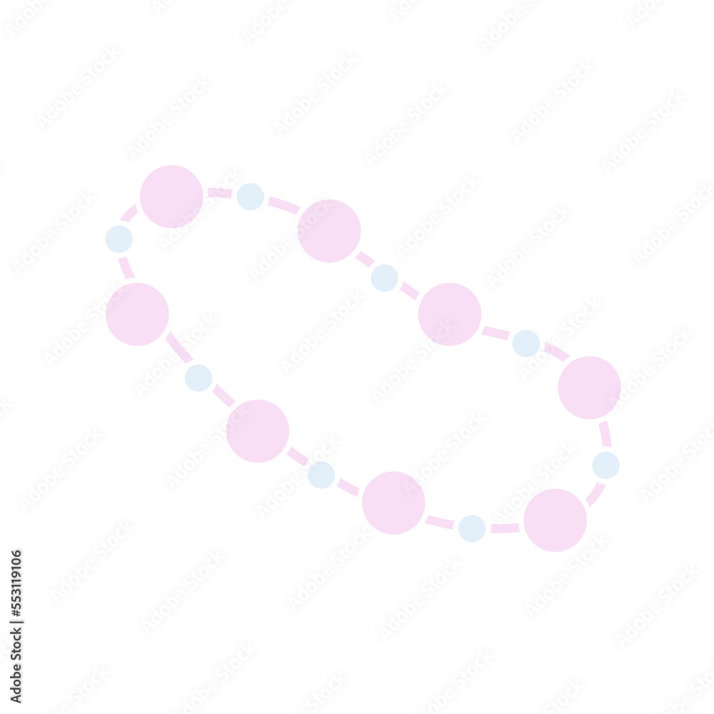 Hand drawn cute isolated clip art illustration of a bracelet with beads Hand drawn cute isolated clip art illustration of a bracelet with beads