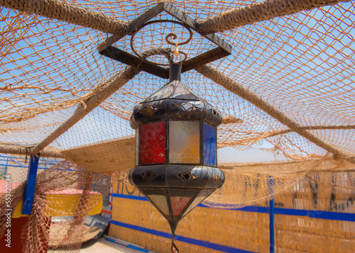 Moroccan stained glass lantern