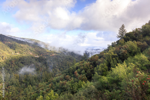 Views above Uvas Canyon after Storm Clears. Morgan Hill  Santa Clara County  California  USA.
