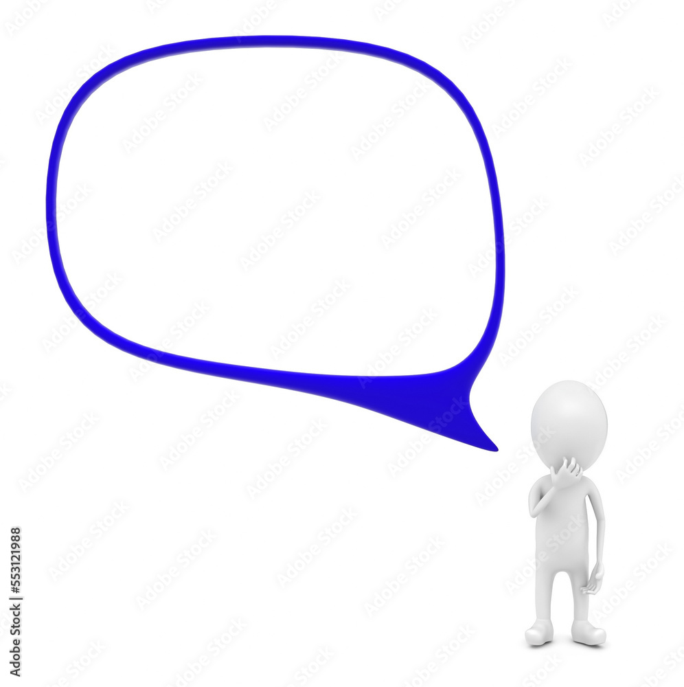3d man and a speech bubble concept 3d man and a speech bubble concept