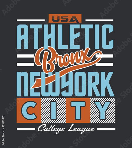 Athletic NYC Sport typography design for printing on t-shirts and other uses  Vector image illustration