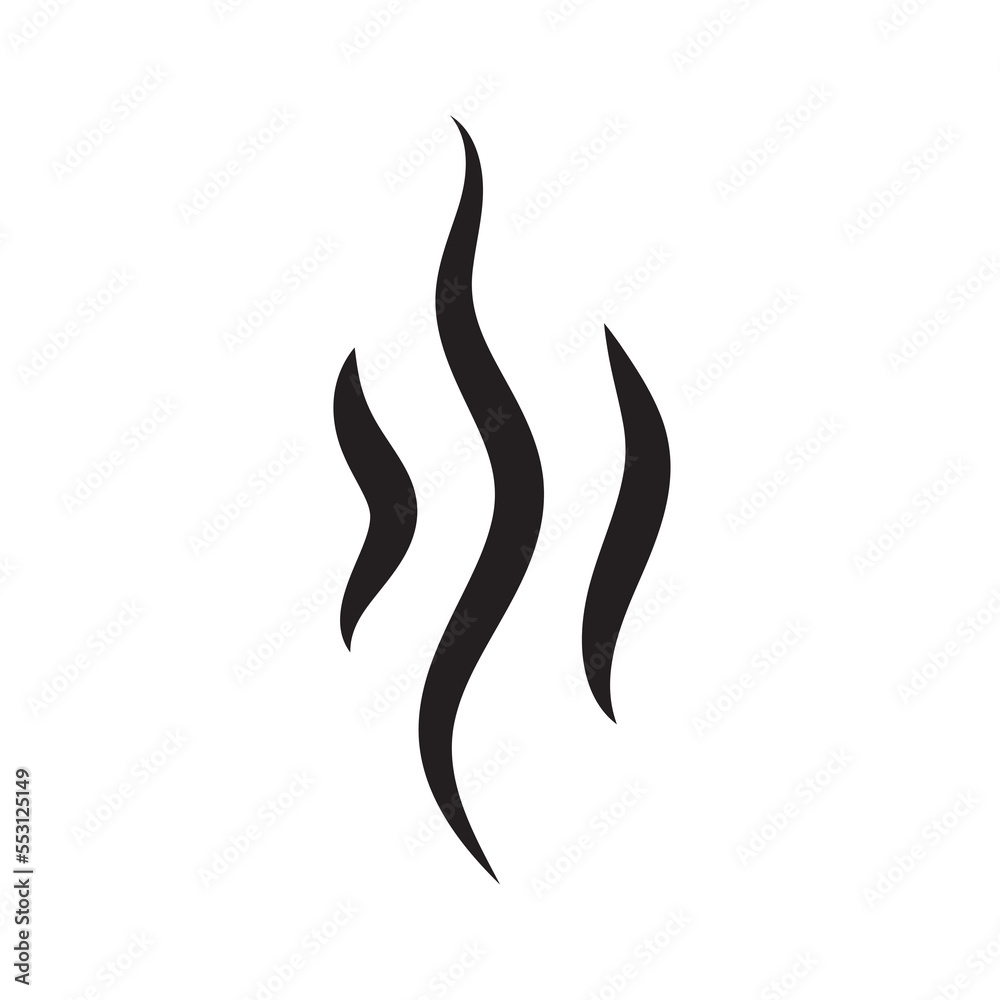 Smoke steam icon simple isolated flat design style.