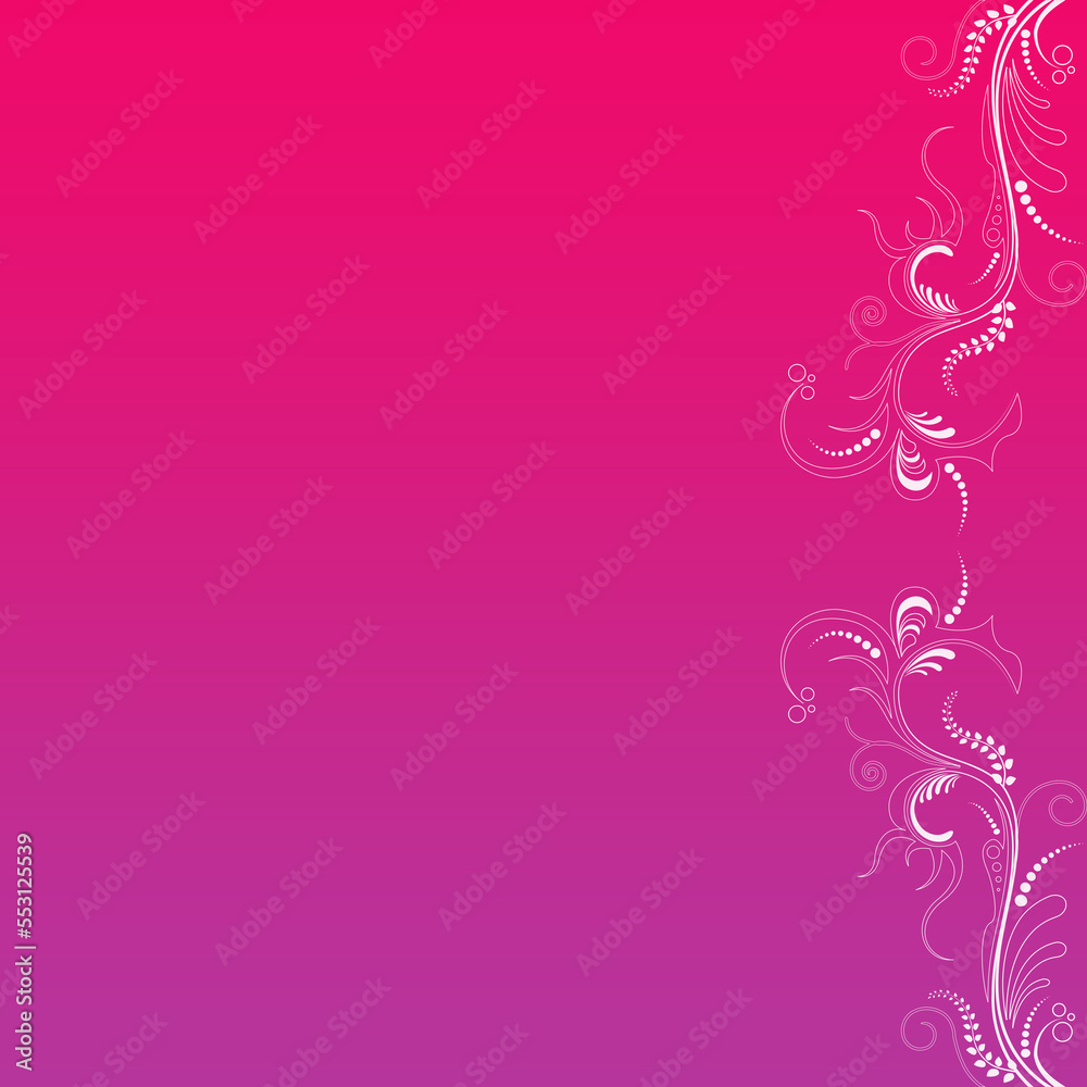 pink background with floral vector