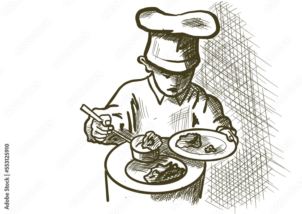 a young chef with a plate of food a young chef with a plate of food