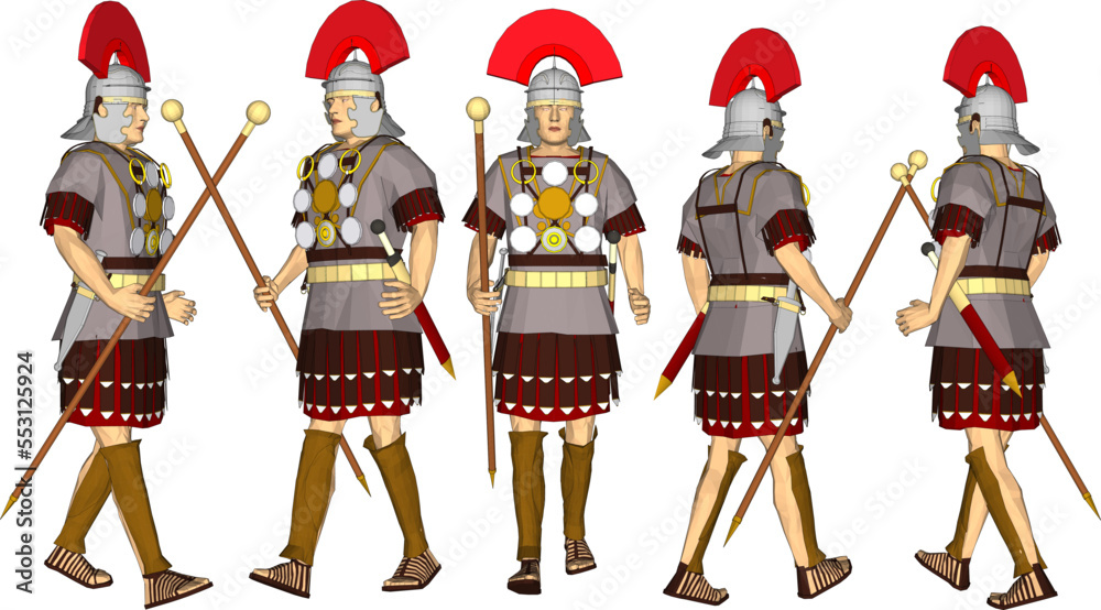 white background Roman Soldier vector design