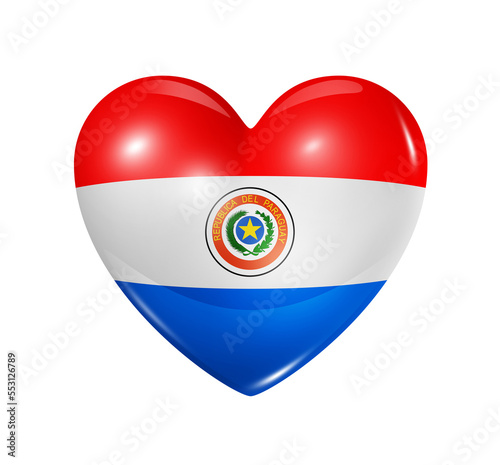 Free Download Love Paraguay, heart flag icon - GFXLoad