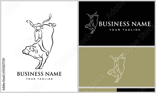 line art bucking bull logo