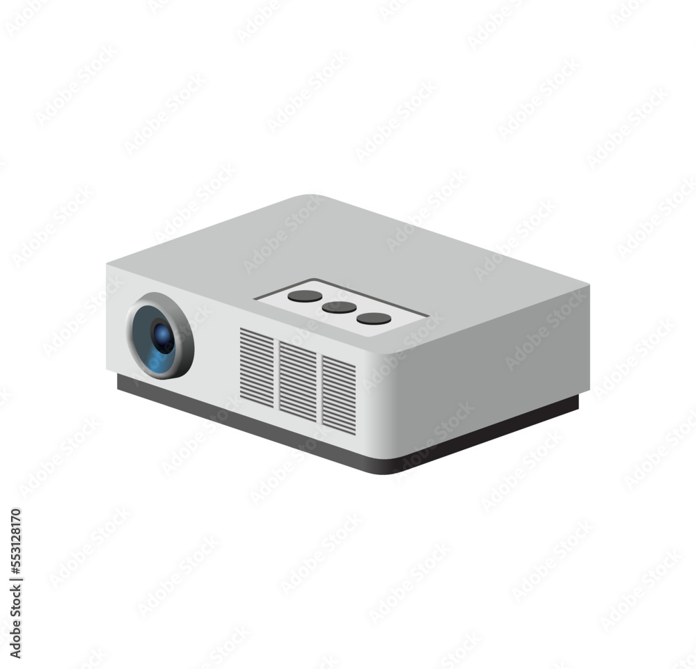 Projector icon. Computer display icons. Desktop theme. Device sign. Big screen symbol. Movie screen. Isometric Vector illustration. Projector icon. Computer display icons. Desktop theme. Device sign. Big screen symbol. Movie screen. Isometric Vector illustration.