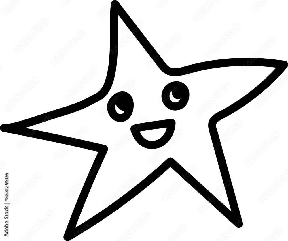 Smile star doodle vector 