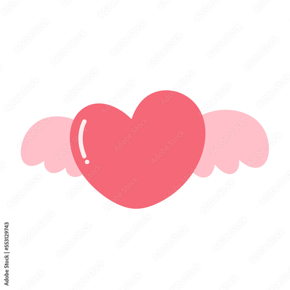 Heart with wings Icon. Heart with wings Icon.