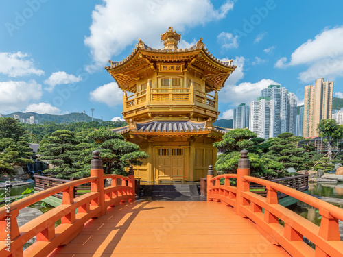 Photography Pavilion in Chinese Temple - Chi Lin Nunnery in Hong Kong city