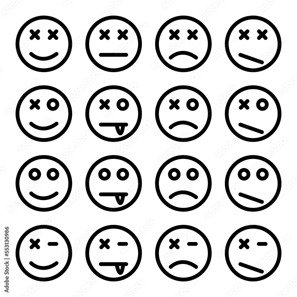 Icon set smile crazy Icon set smile crazy