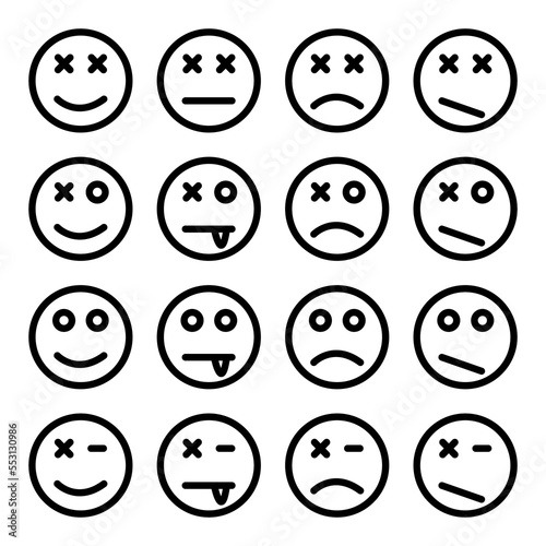 Icon set smile crazy