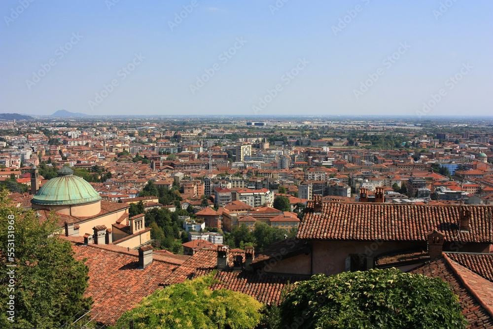 Panorama of the old town of Bergamo