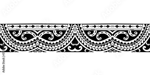Wrap around arm polynesian tattoo design. Pattern aboriginal samoan. Vector illustration eps10.