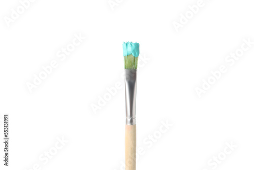 Paint brush with paint isolated on white background
