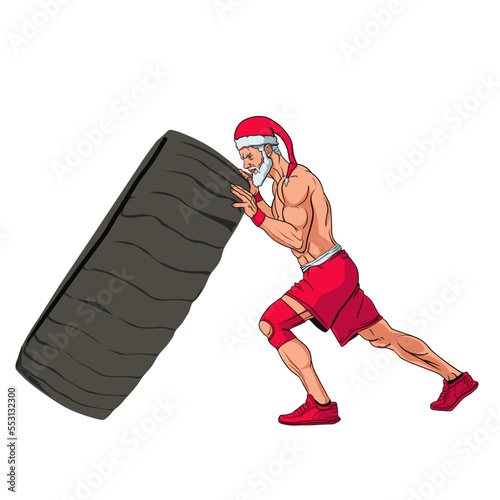 santa claus practicando crossfit