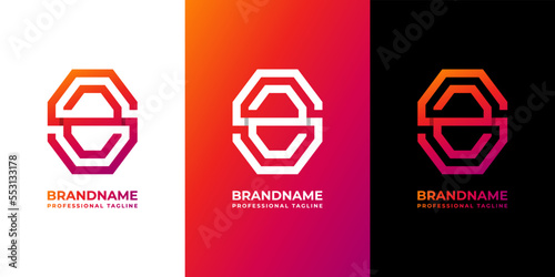 Letter SZ Monogram Octagon Logo