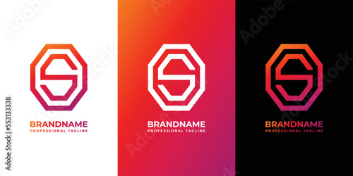 Letter OS Monogram Octagon Logo