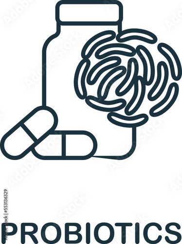 Probiotics icon. Monochrome simple Detox Diet icon for templates, web design and infographics