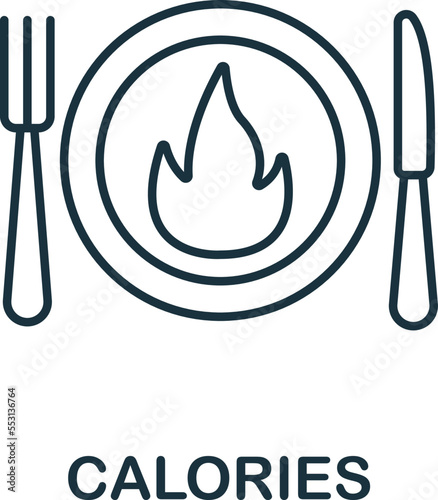 Calories icon. Monochrome simple Detox Diet icon for templates, web design and infographics