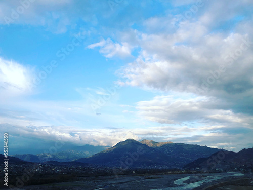 mountains and clouds