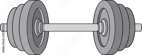 Barbell (weight or dumbbell). Sport equipment for bodybuilding and fitness. Gym Icon. Vector Illustration.