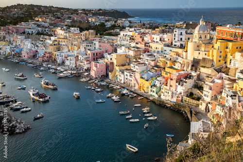 Fototapeta Naklejka Na Ścianę i Meble -  beautiful italian island procida famous for its colorful marina, tiny narrow streets and many beaches