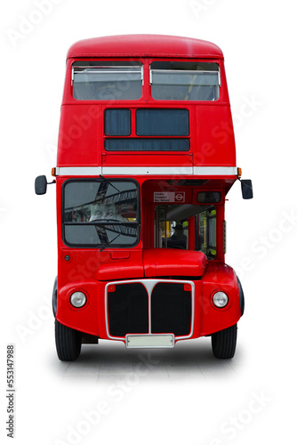 red bus isolated on white background. This has clipping path.