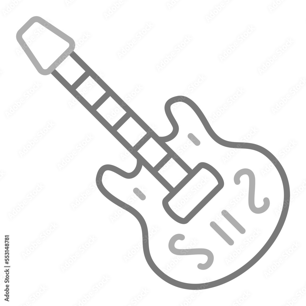 Guitar Greyscale Line Icon