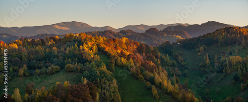 The beautiful autumn landscape of Romanian Transylvania