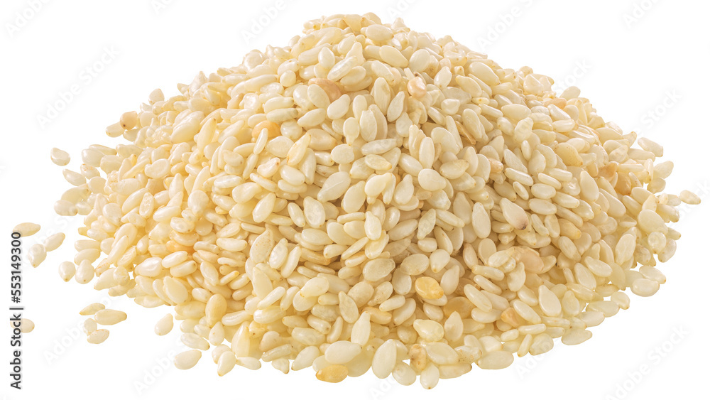 Pile of white sesame seeds (Sesamum indicum), isolated png Pile of white sesame seeds (Sesamum indicum), isolated png