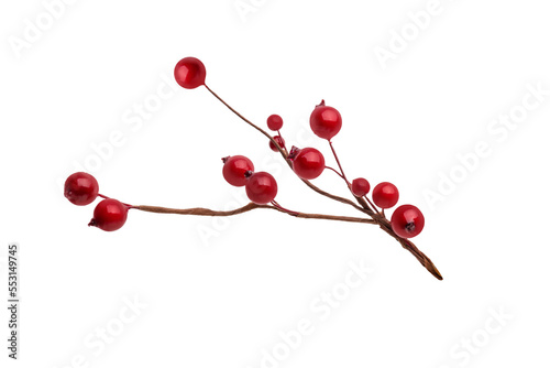 branches of red berries. christmas tree branch, isolated on transparent background png. Christmas decoration red berries holly	