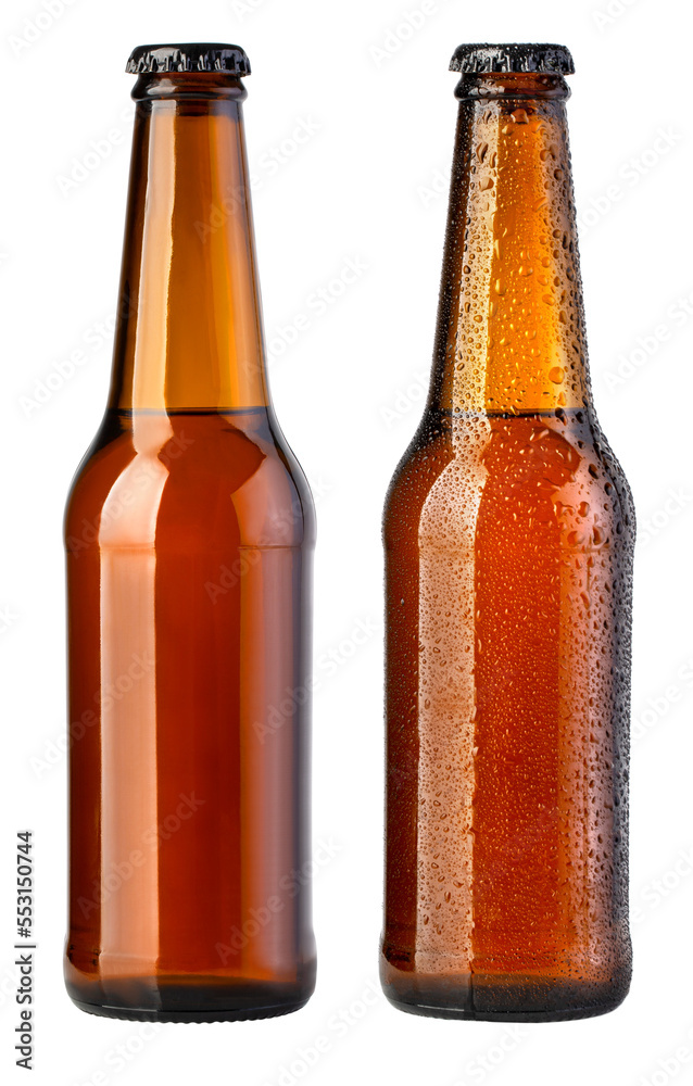brown bottles with beer