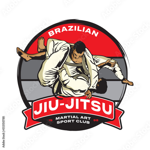 Jiu-jitsu martial art vector illustration, perfect for t shirt design and martial art training club logo design photo