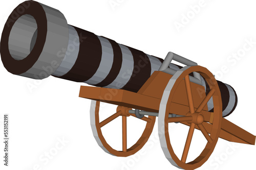 old cannon isolated on white