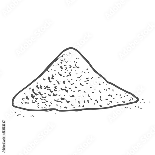 Doodle cartoon corn flour powder. For menu, farmers market design, cookbook decoration