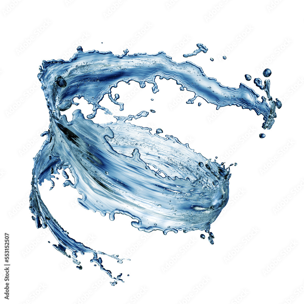 Obraz premium blue water splash isolated on white background