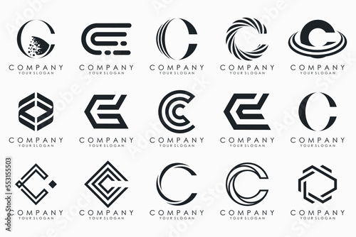 creative letter C logo icon set. design for business of luxury, elegant, simple.