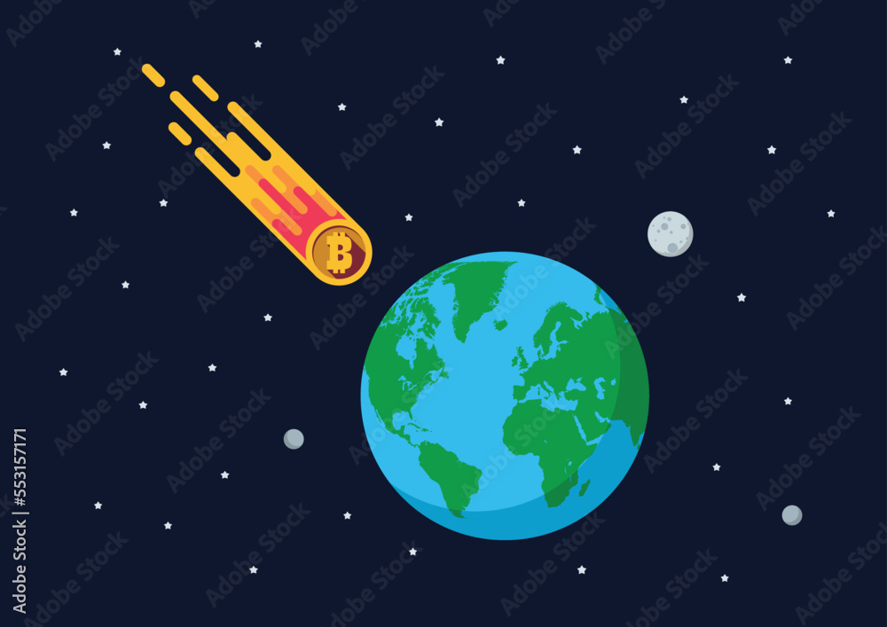 Giant bitcoin asteroid is approaching the earth Giant bitcoin asteroid is approaching the earth